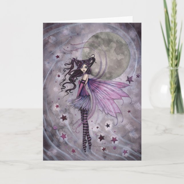 Art Fantastique de Fée Gothique Violette  Carte de (Devant)