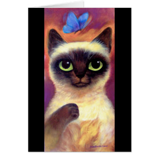 Art félin de papillon de chat siamois - multi