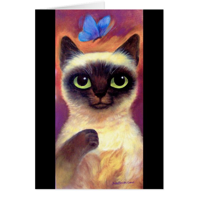 Art félin de papillon de chat siamois - multi (Devant)