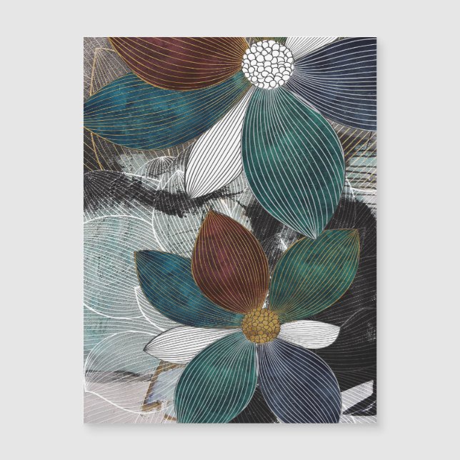 Art Floral Abstrait en Linework avec des pétales g (Devant)