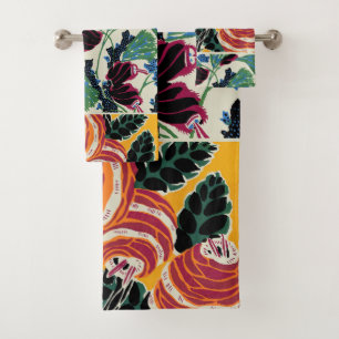 Art floral abstrait magenta et orange vibrant