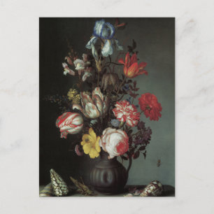 Art Floral avec tulipes Roses Irises Carte postale