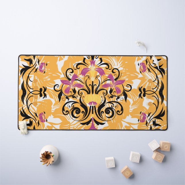 Art floral, Hollow Life, Fleurs violettes et noire (Tableau pour enfants)