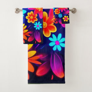 Art floral néon vibrant