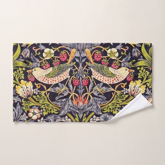 Art floral Nouveau de voleur de fraise de William (Serviette à main)