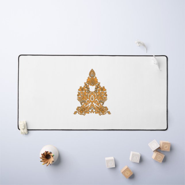 Art Floral Paisley ・ Décor Boho Orange (Tableau pour enfants)