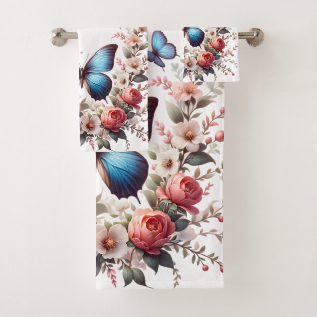Art floral papillon bleu personnalisable-96279 (En situation)