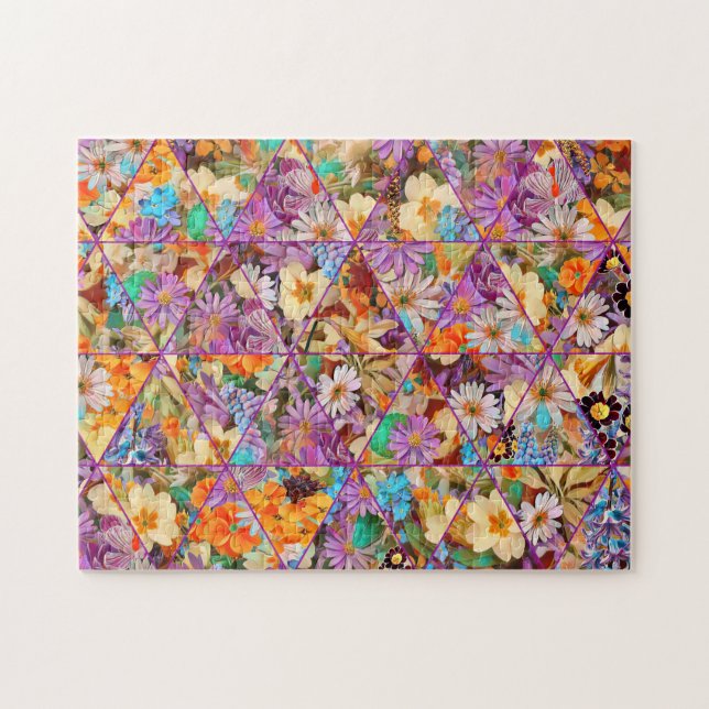 Art floral puzzle collage stimulant (Horizontal)