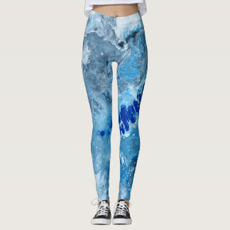 Art fluide abstrait bleu #01 leggings