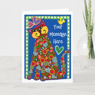 Art folklorique de la carte pliée Valentine du cha