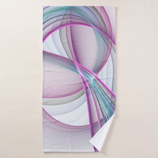 Art fractal abstrait coloré en mouvement, Moderne (Serviette de bain)