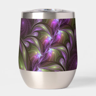 Art fractal abstrait violet pourpre kaki coloré