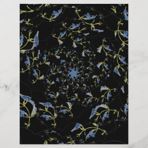 Art fractal bleu et noir Sage Papier à papier du S