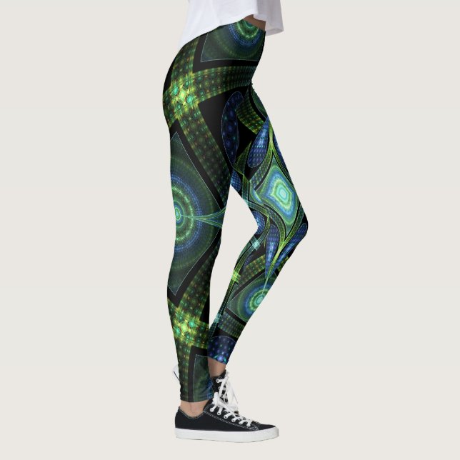 Art fractal Mandala Universe Yoga Leggings (Droite)