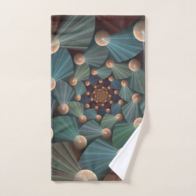 Art Fractal Moderne Avec Profondeur, Brown, Ardois (Serviette à main)