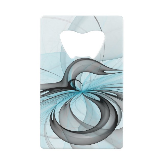 Art fractal moderne gris anthracite abstrait bleu (Devant)