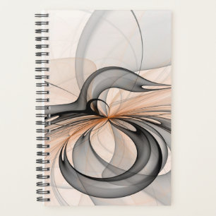 Art fractal moderne gris sienne anthracite abstrai