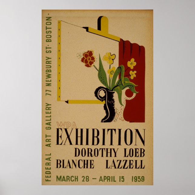 Art Gallery Exposition Boston Vintage WPA Poster (Devant)