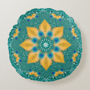 Art Géométrique Coussin Rond Énergétique Hypnoti