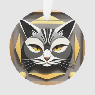 Art géométrique d'un design abstrait de chat styli