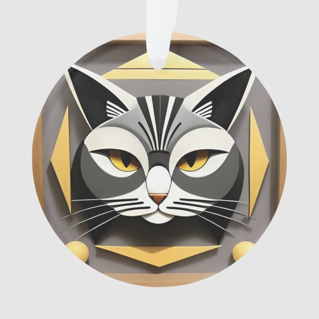 Art géométrique d'un design abstrait de chat styli (devant)