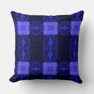 Art géométrique moderne Sapphire Blue Navy Coussin