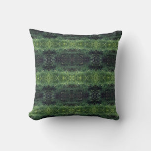 Art géométrique motif vert feuille coussin