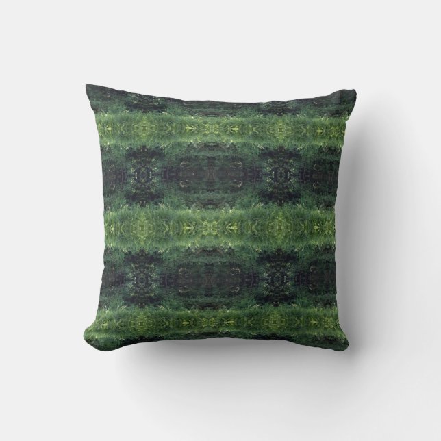 Art géométrique motif vert feuille coussin (Recto)