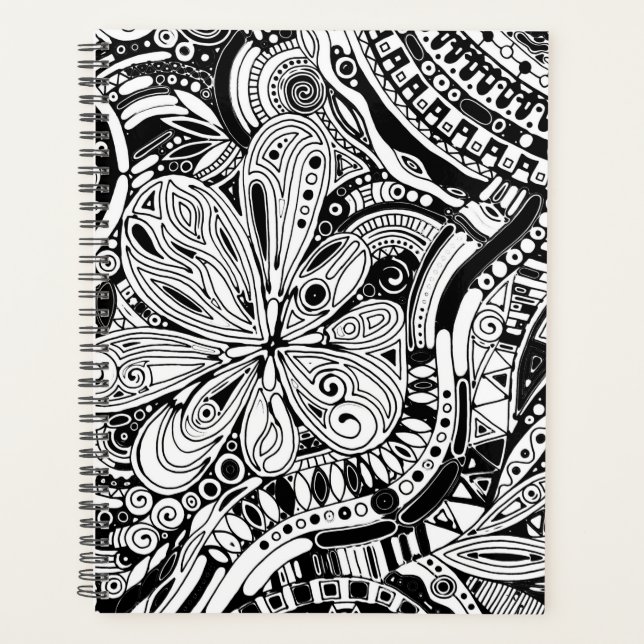Art géométrique noir et blanc 15 (Devant)