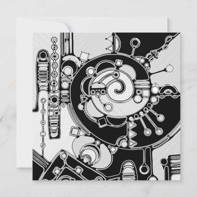 Art géométrique noir et blanc 4 (Devant)