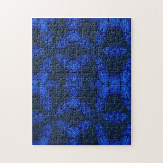 Art géométrique saphir bleu motif puzzle puzzle (Vertical)