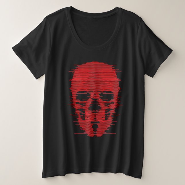 Art Glitch Crâne Rouge (Design devant)