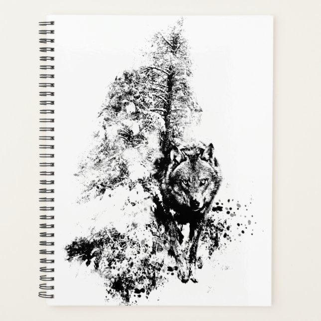 Art graphique Loup gris faune nature animale (Devant)