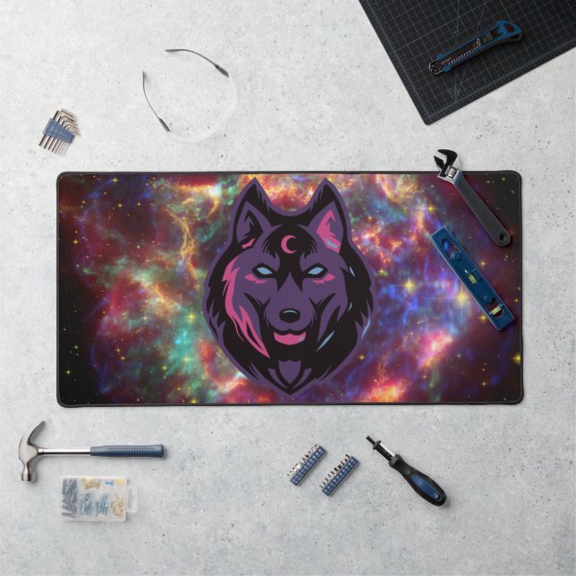 Art Graphique Violet, Loup Cosmique (Poste de travail)