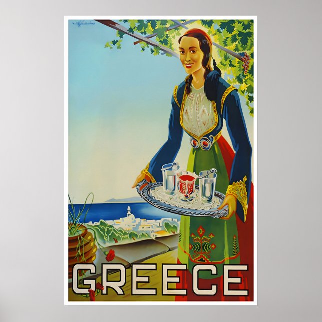 Art grec Affiche de voyage Grèce Impression Cuisin (Devant)