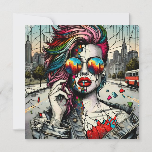 Art Grunge | Femme Abstraite Fracturée (Devant)