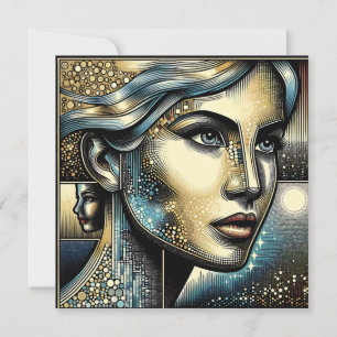 Art IA Abstrait Visage de Femme