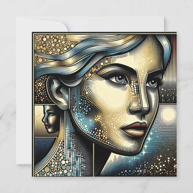 Art IA Abstrait | Visage de Femme (Devant)