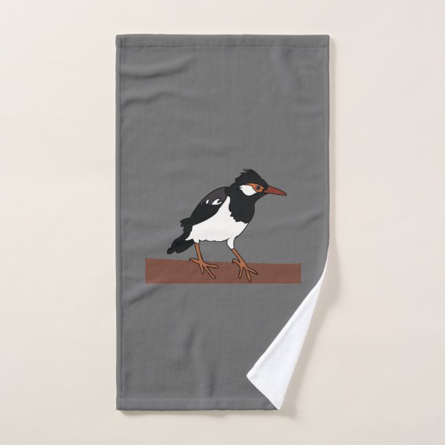 Art indien Pied Mina Bird (Serviette à main)
