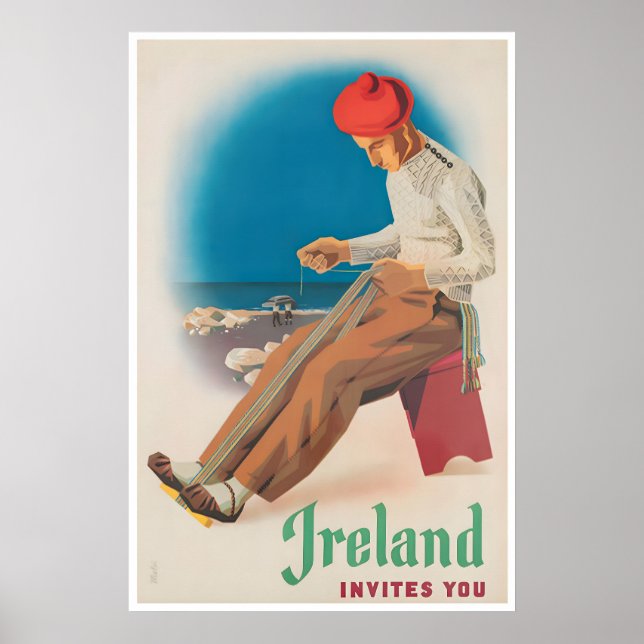 Art Irlandais Affiche de Voyage Irlande Impression (Devant)