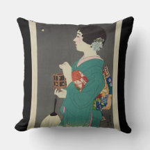 ART JAPONAIS CLASSIQUE - COUSSIN AVEC DEUX DESSINS