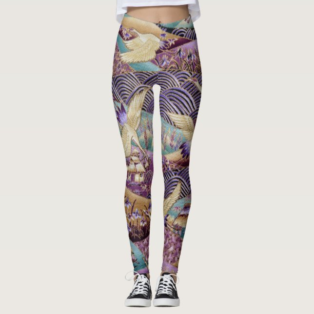 Art japonais Imprimer Motif de conception Leggings (Devant)