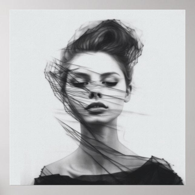 Art Lineal Dessin Poster du corps de la femme (Devant)