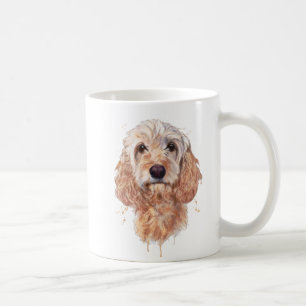 Art mignon de chien de Cockapoo sur une tasse
