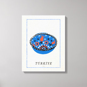 Art minimaliste d'un bol İznik turc - Impression s