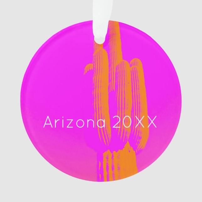 Art moderne Cactus Texte personnalisé Hot rose ora (devant)