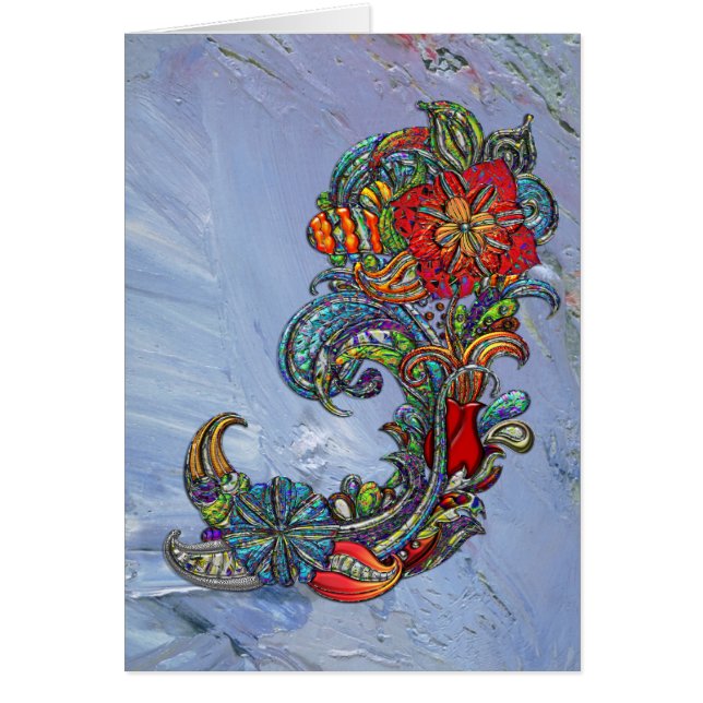Art moderne d'abrégé sur floral boucles (Devant)