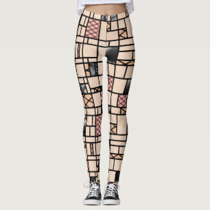 Art moderne Peau de pêche et cuirs Motifs Legging