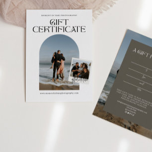 Art moderne photo certificat cadeau photo