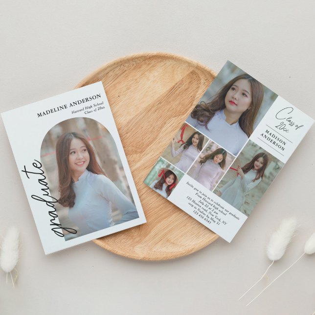 Art moderne Photo Collage Graduation Invitation (Créateur téléchargé)